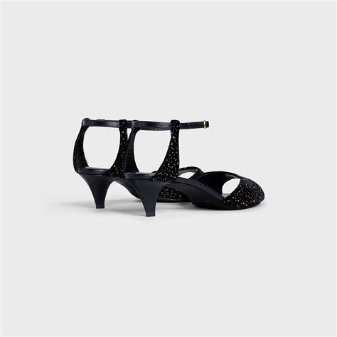 celine velvet slides|celine sharp glitter dots.